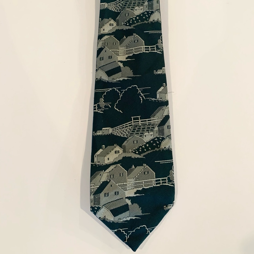Double Tie by Wembley | Vintage Tie | Green Tie